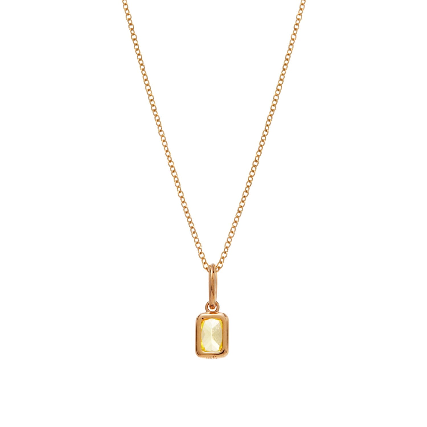 Baguette Birthstone Charm Necklace