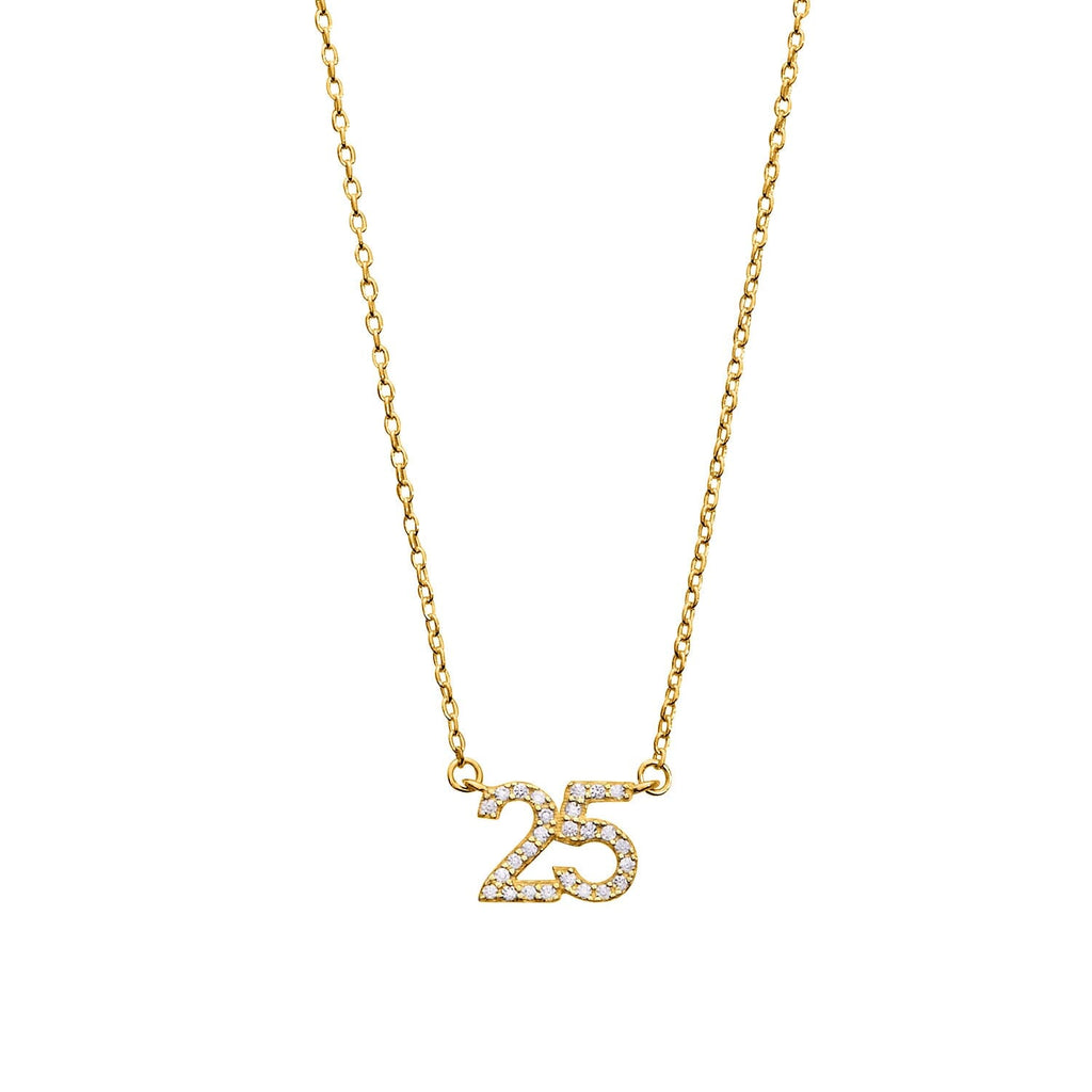 Pave Number Necklace