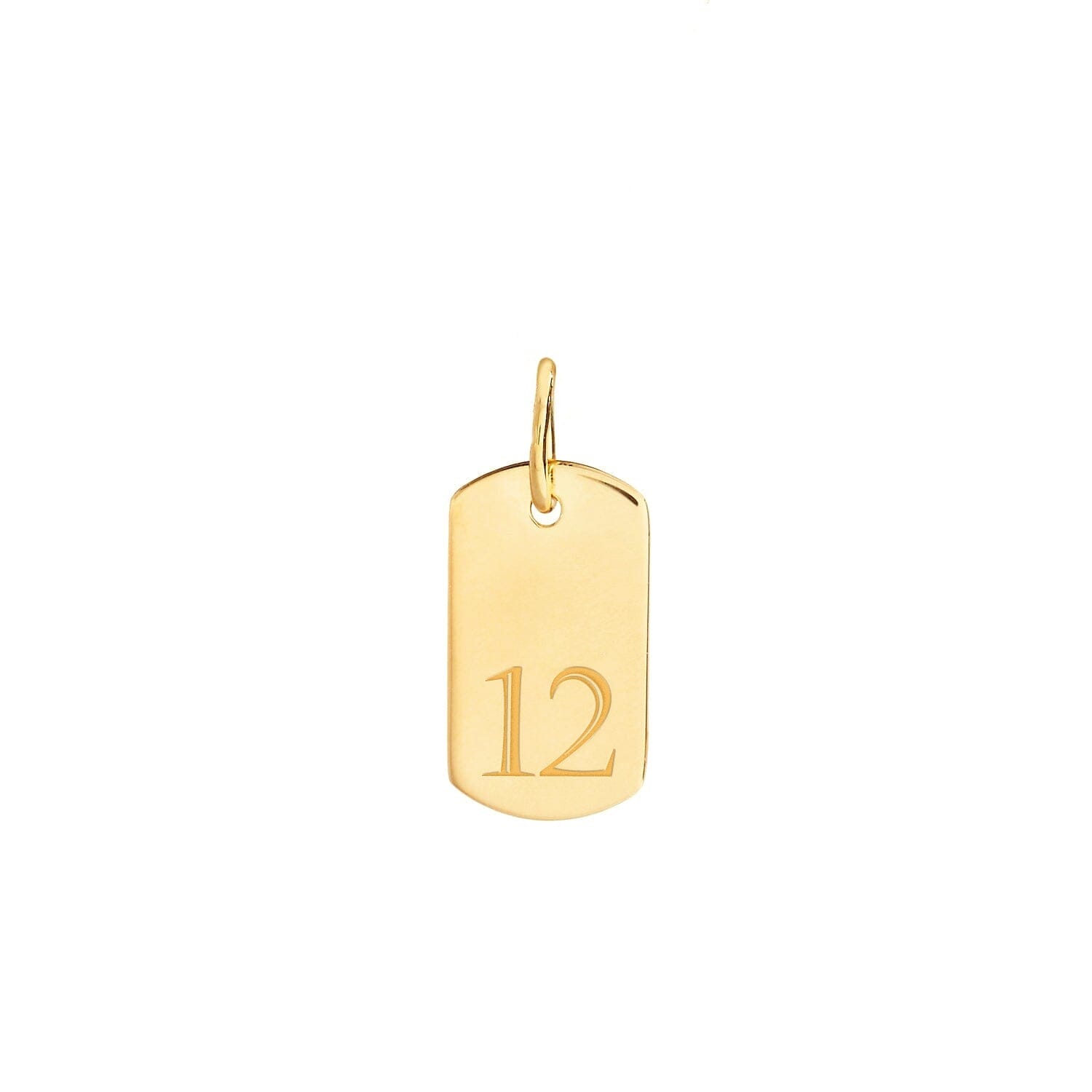 Rounded Mini Dog Tag with Number