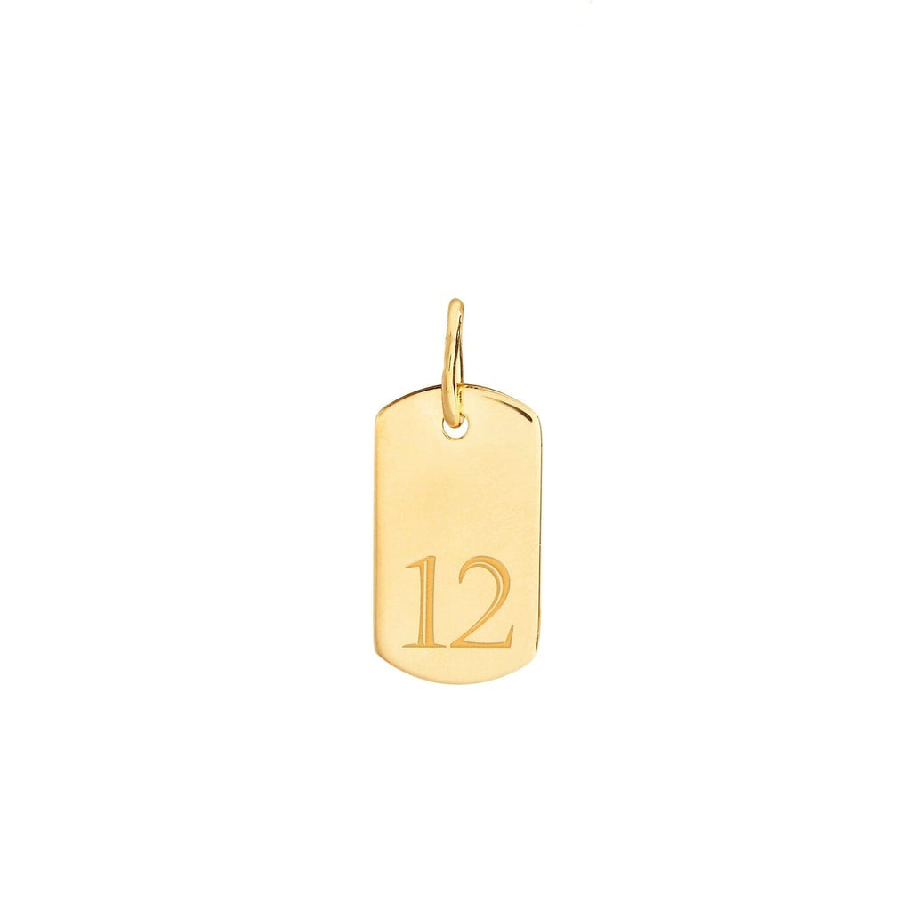 Rounded Mini Dog Tag with Number