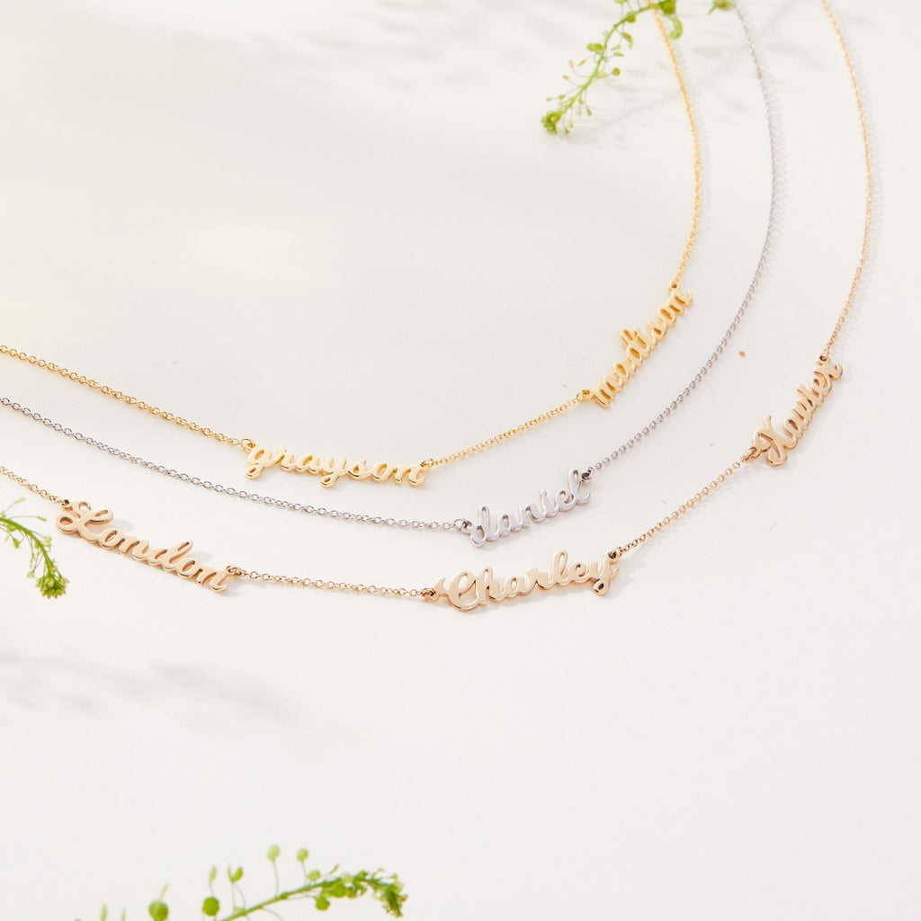 Script Nameplate Necklace