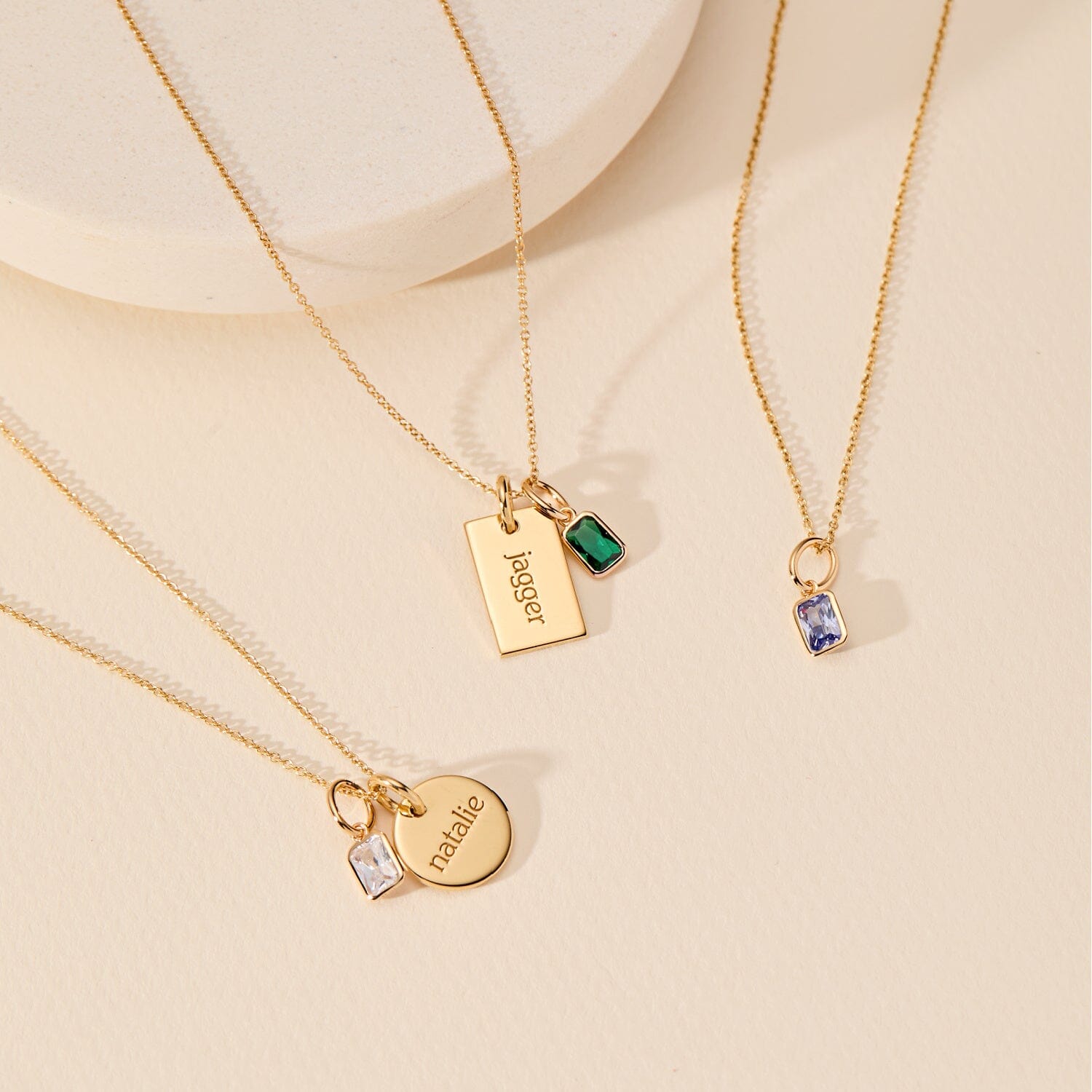 Baguette Birthstone Charm