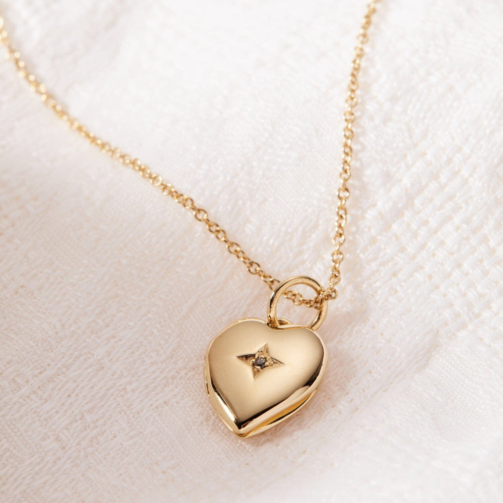 Mini Locket Gold Heart Mini Locket Necklace | Tiny Tags