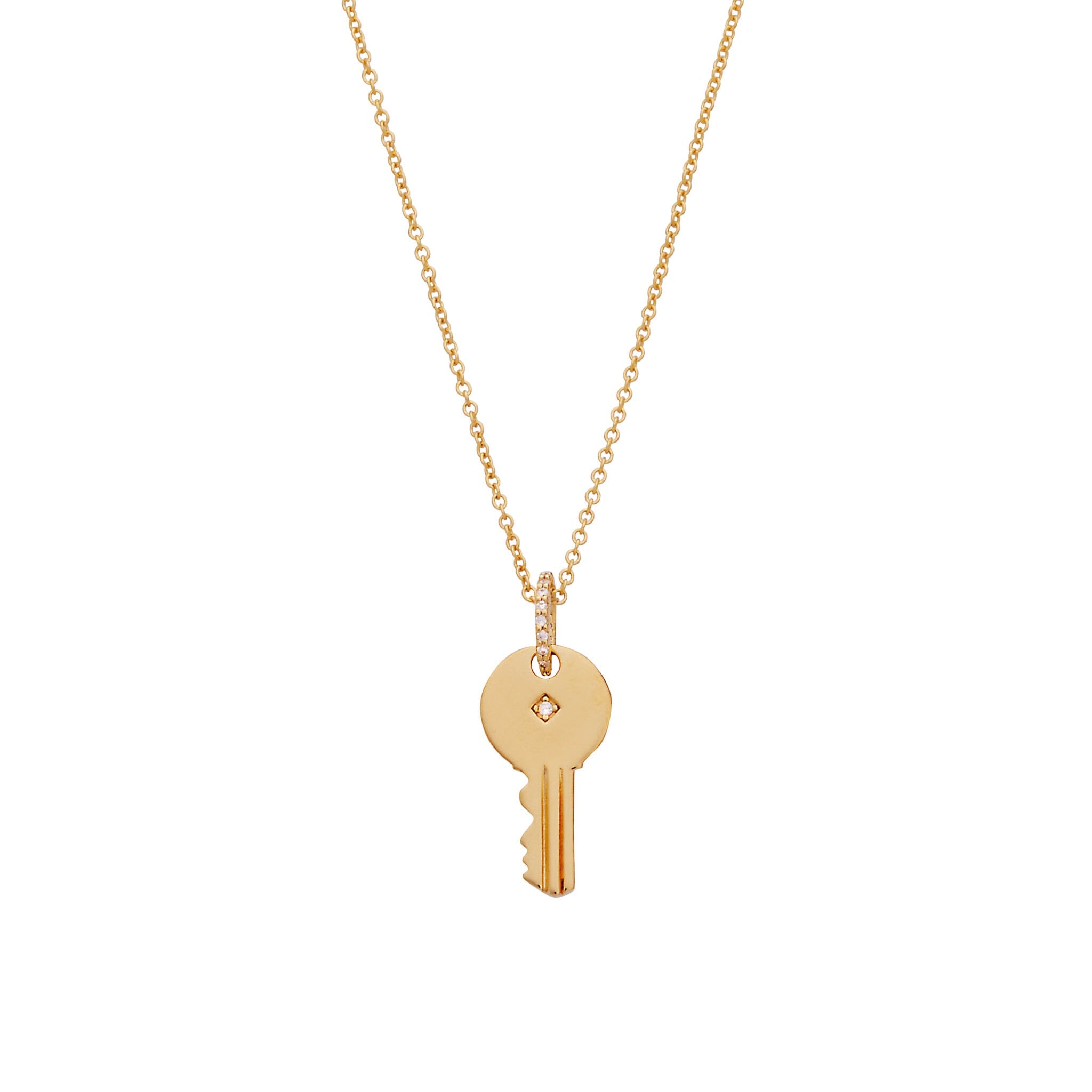 Round Key Necklace With Stone