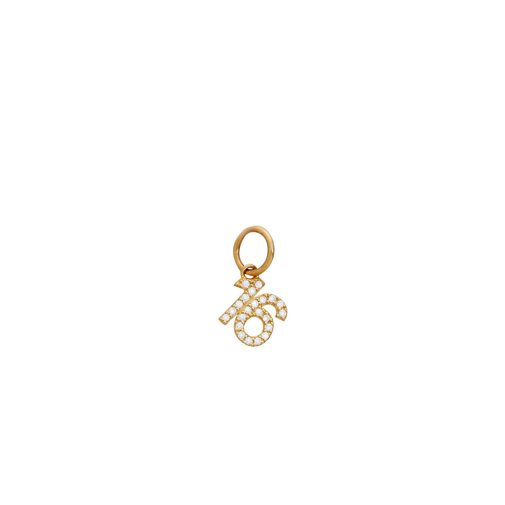 Pave Number Charm