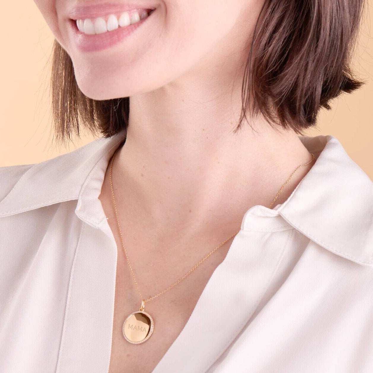 Mama Pavé Pendant Necklace