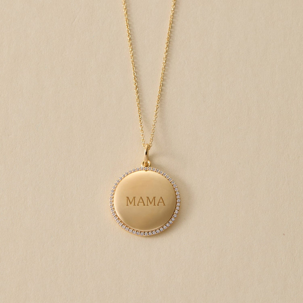 Mama Pavé Pendant Necklace