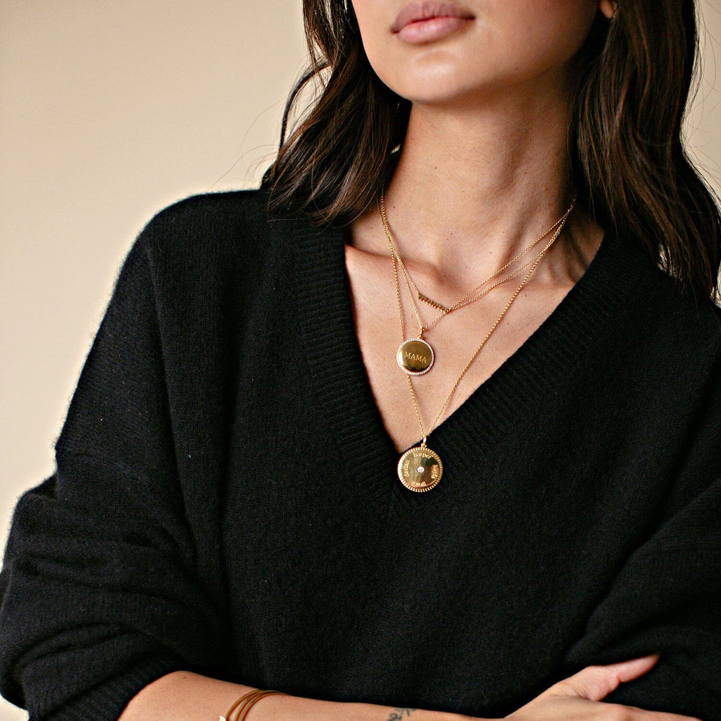 Mama Pavé Pendant Necklace