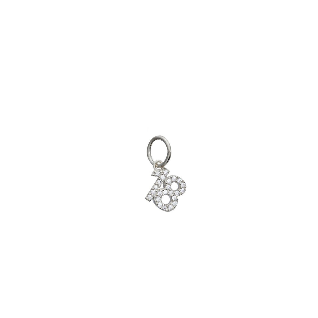 Pavé Number Charm