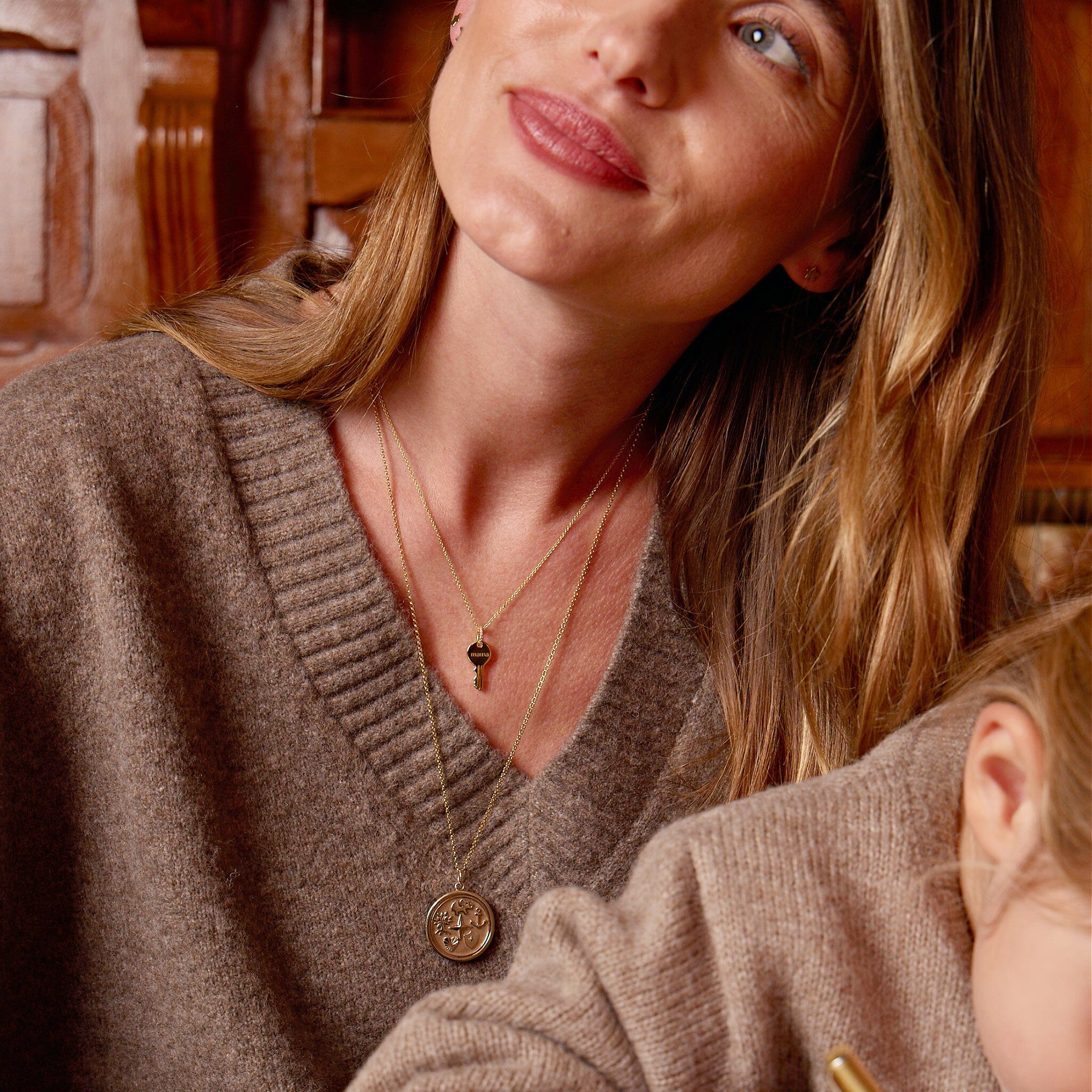 Round 'Mama' Key Necklace