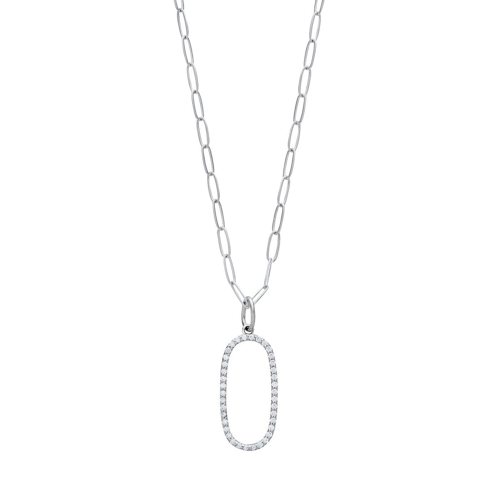 Pavé Elongated Number Necklace