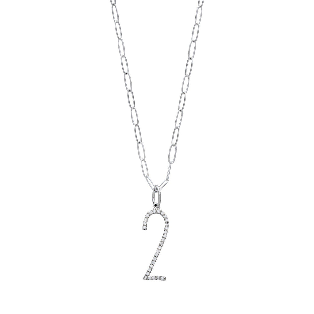 Pavé Elongated Number Necklace