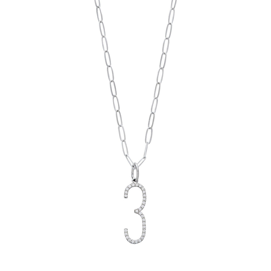 Pavé Elongated Number Necklace