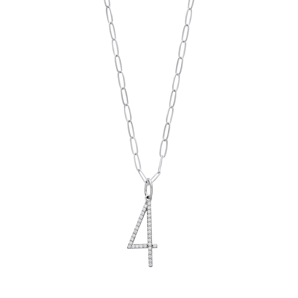 Pavé Elongated Number Necklace