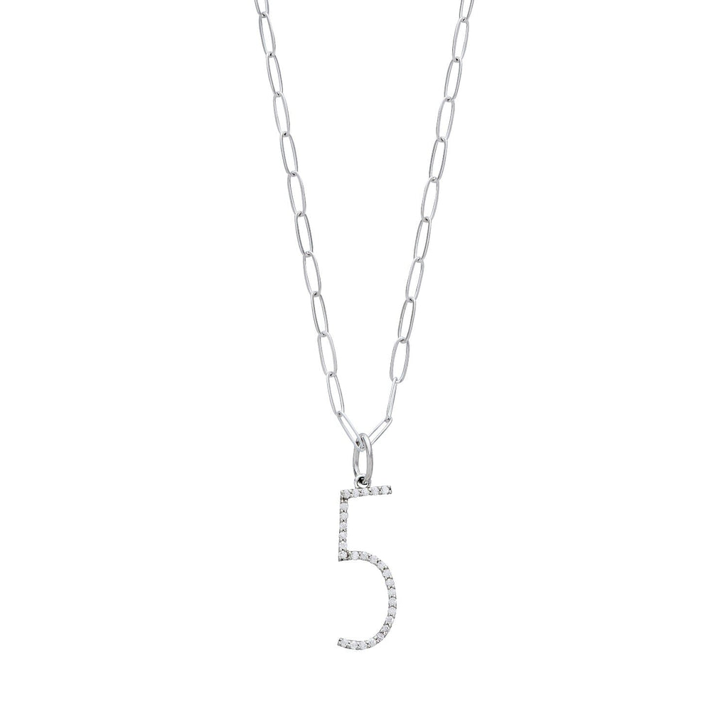 Pavé Elongated Number Necklace