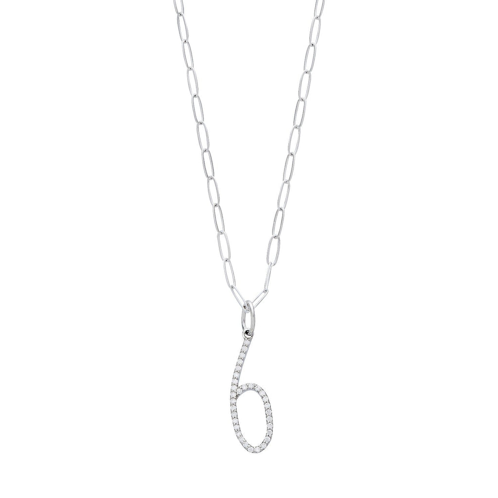 Pavé Elongated Number Necklace