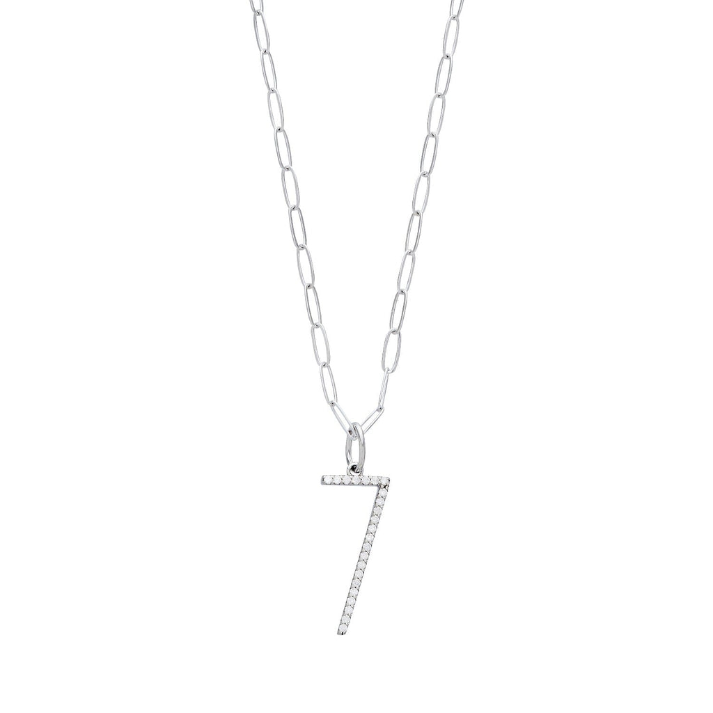 Pavé Elongated Number Necklace