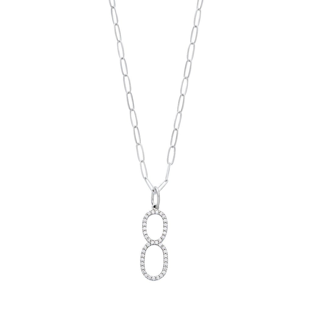 Pavé Elongated Number Necklace