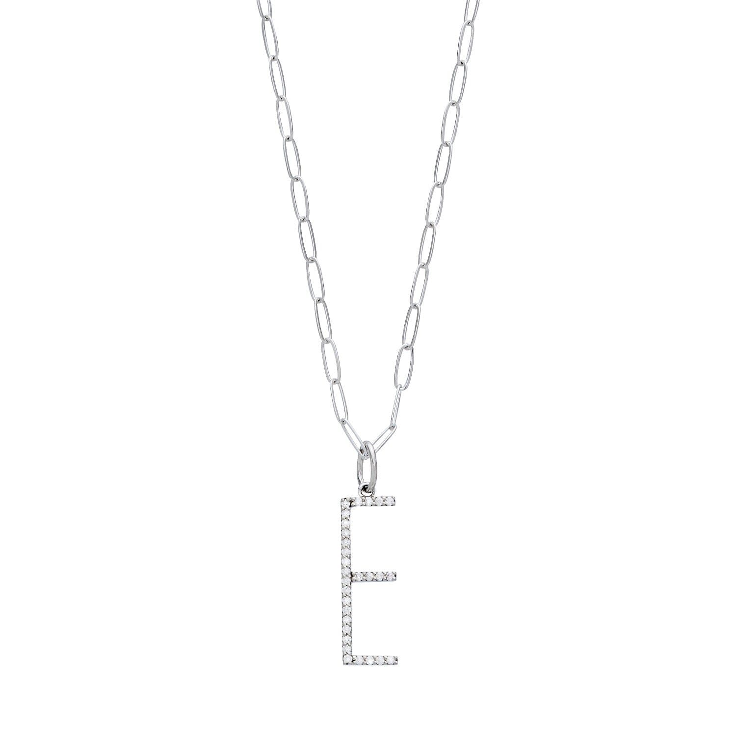 Pavé Elongated Initial Necklace