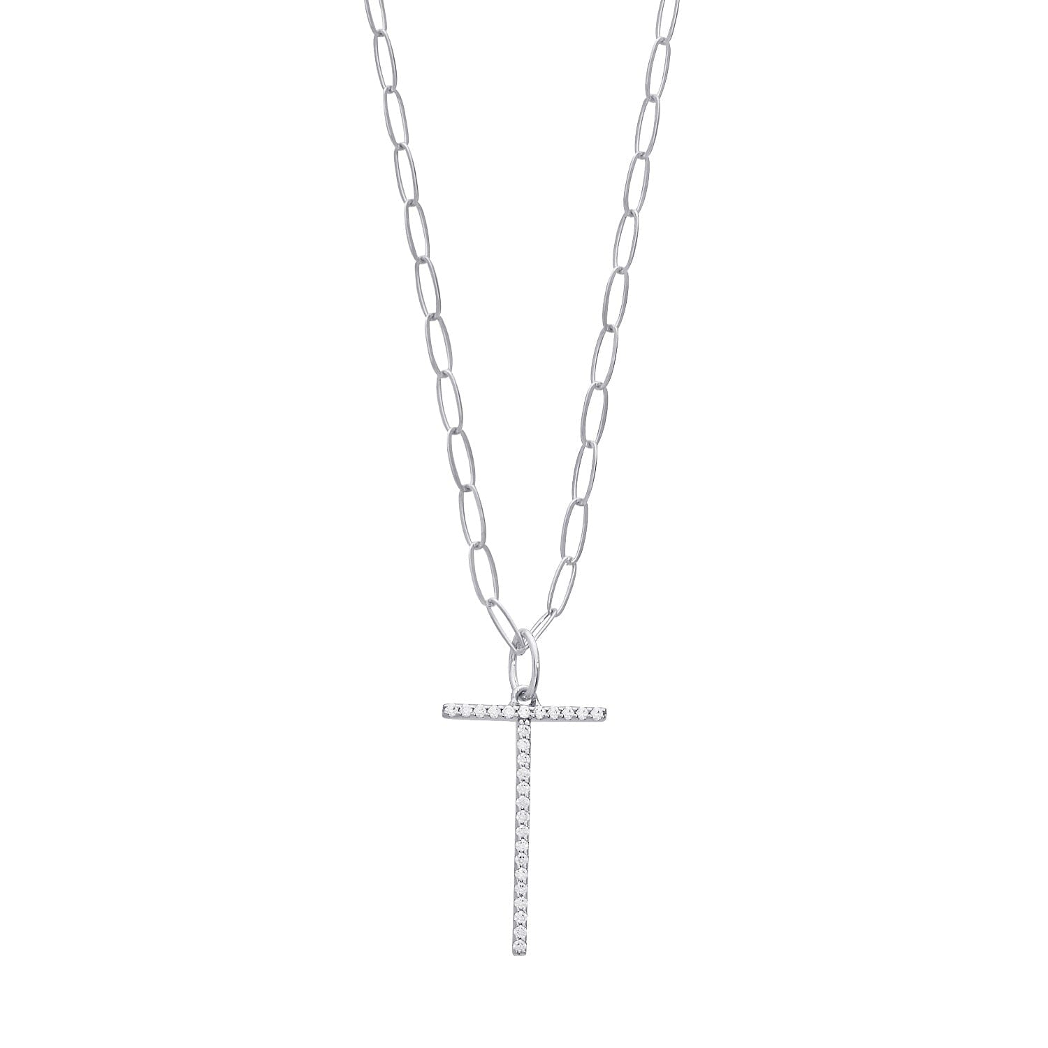Pavé Elongated Initial Necklace