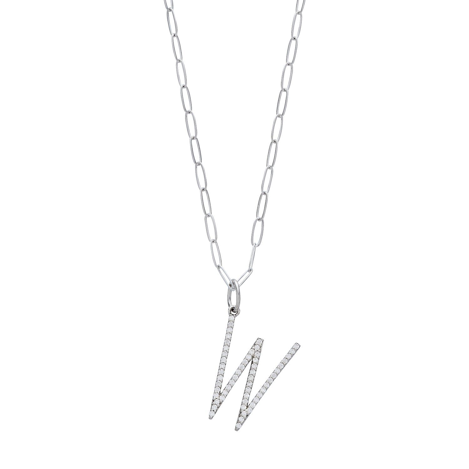 Pavé Elongated Initial Necklace