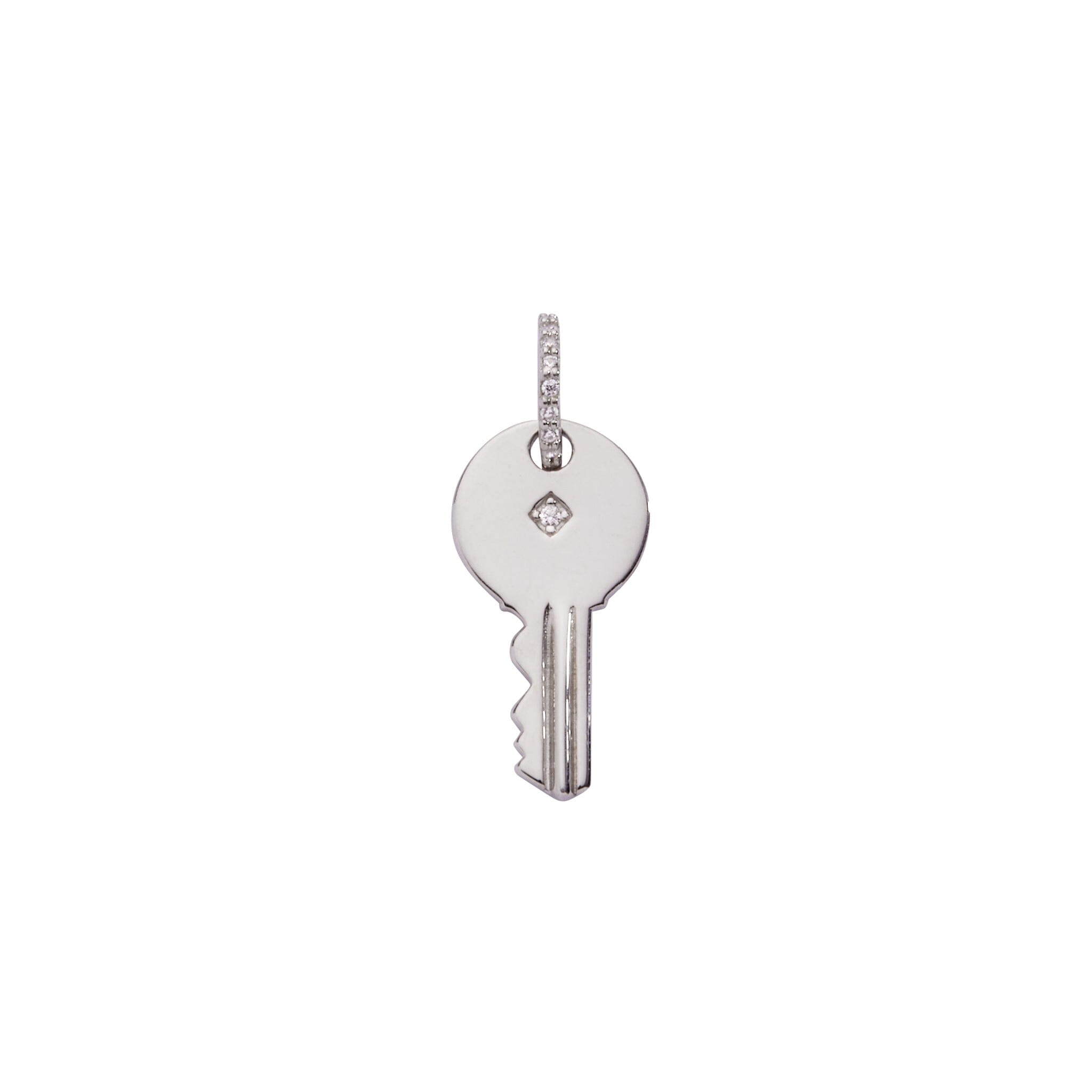 Round Key Charm With Stone