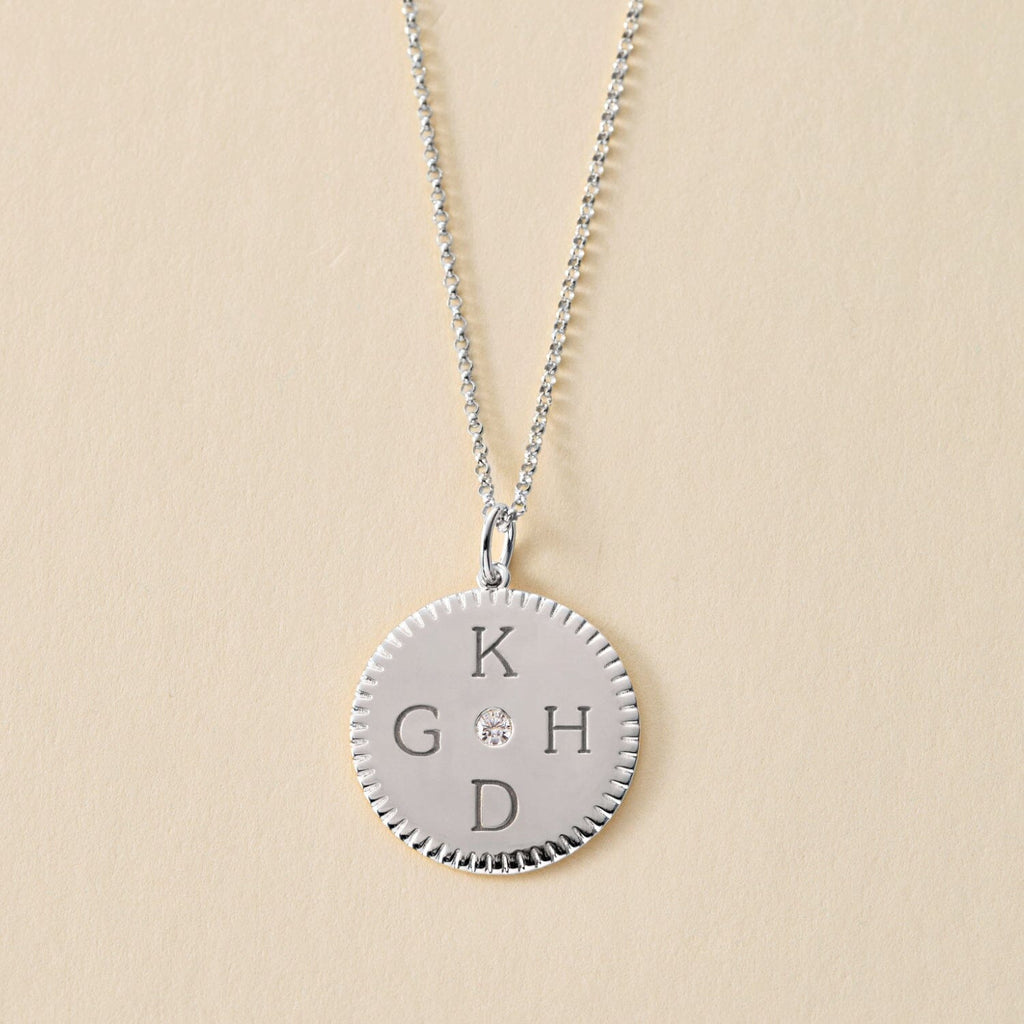 Notched Initial Pendant Necklace