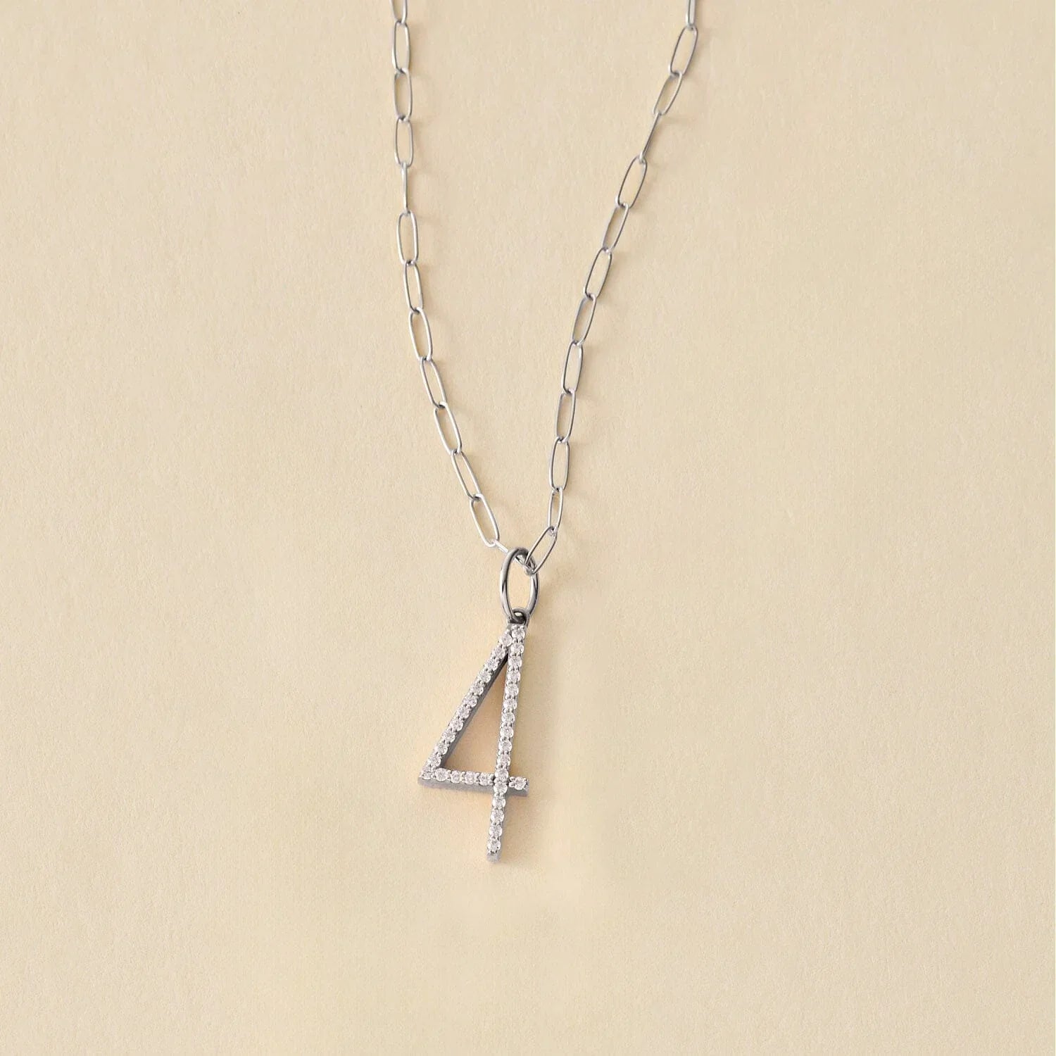 Pavé Elongated Number Necklace