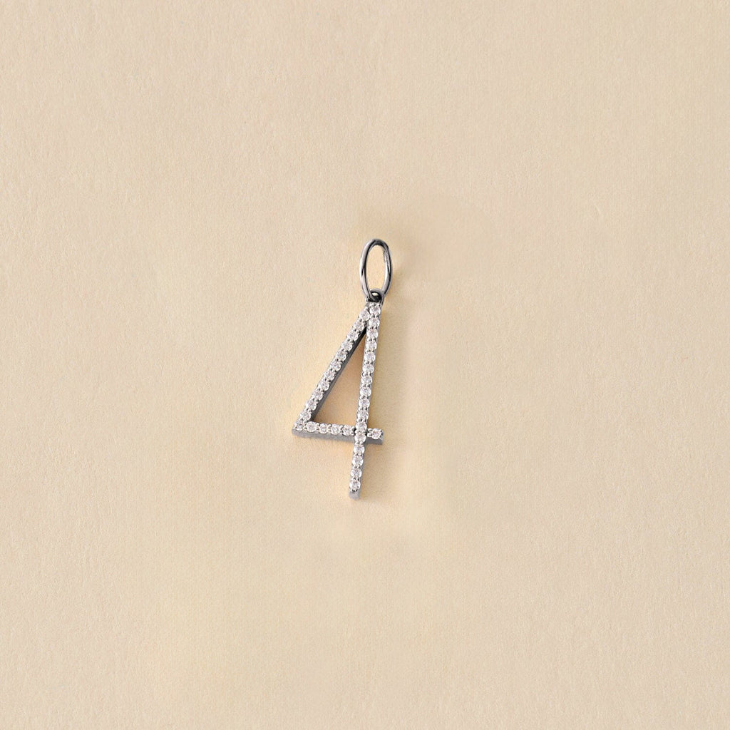 Pavé Number Charm