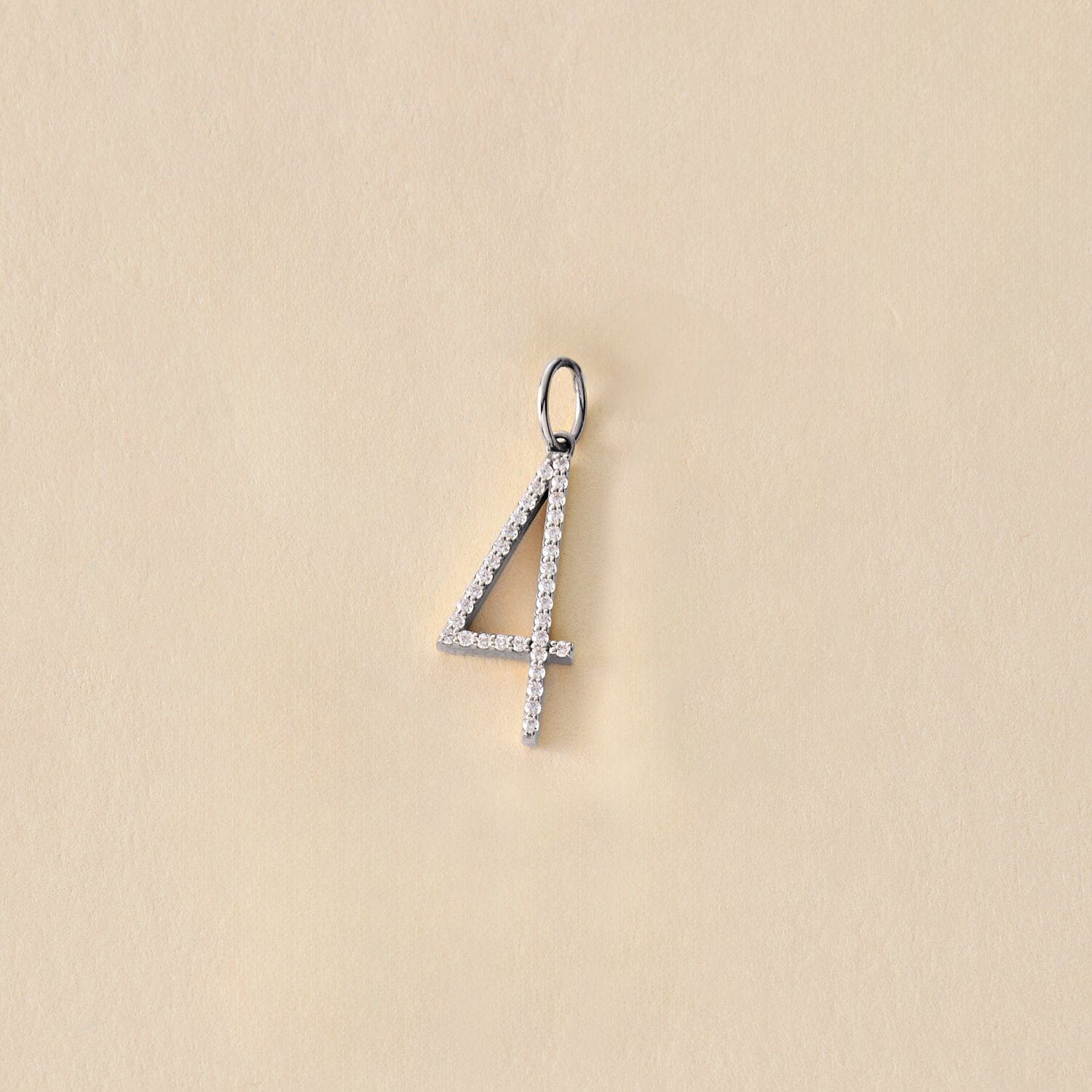 Pavé Elongated Number Charm