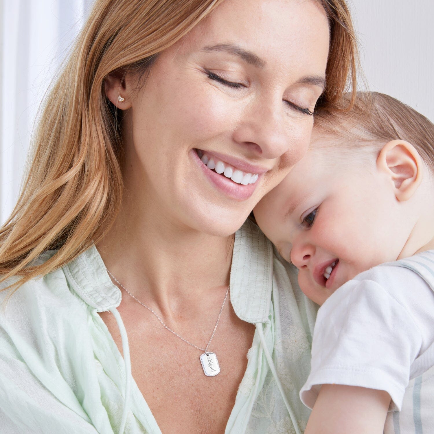 Pavé Large Dog Tag Necklace