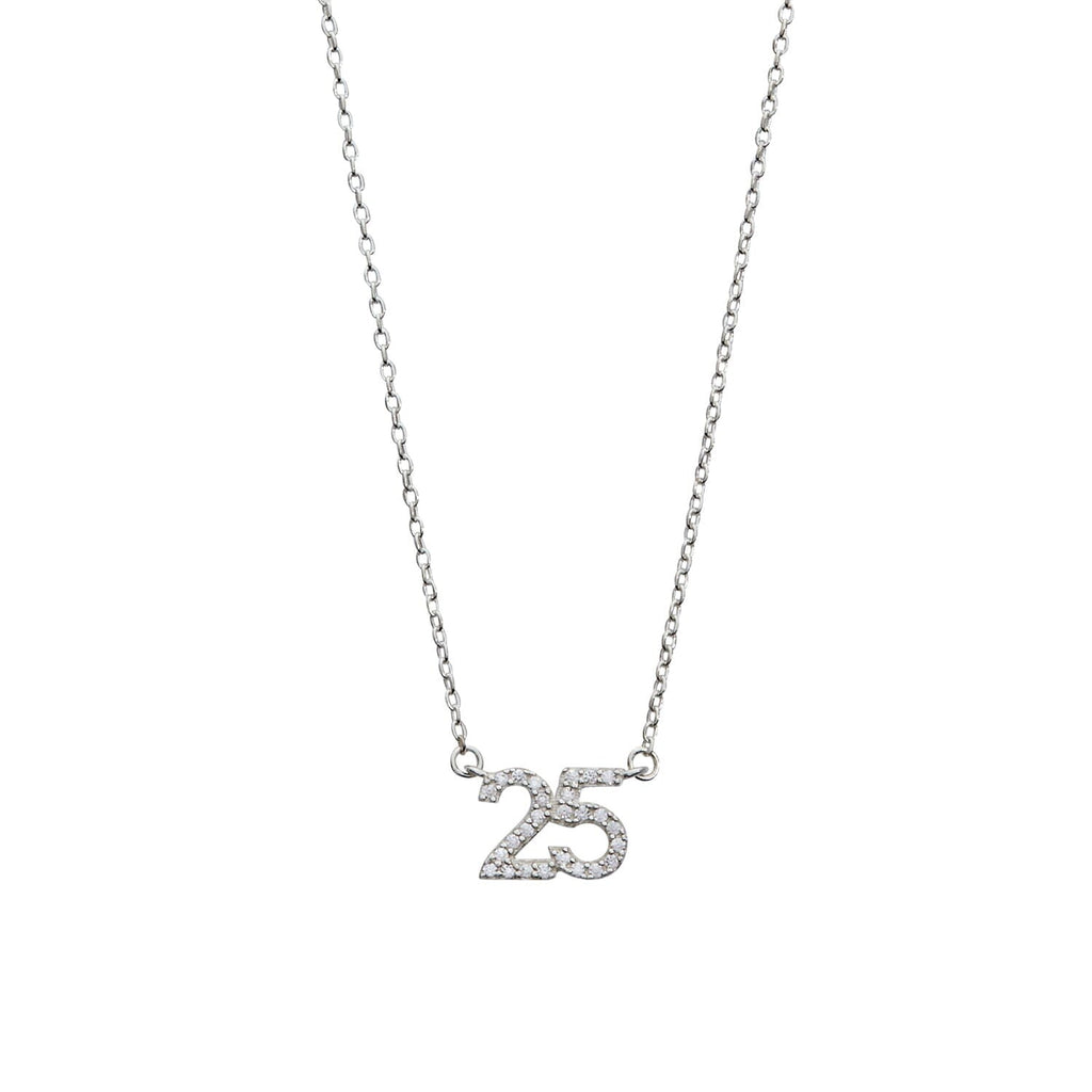 Pave Number Necklace