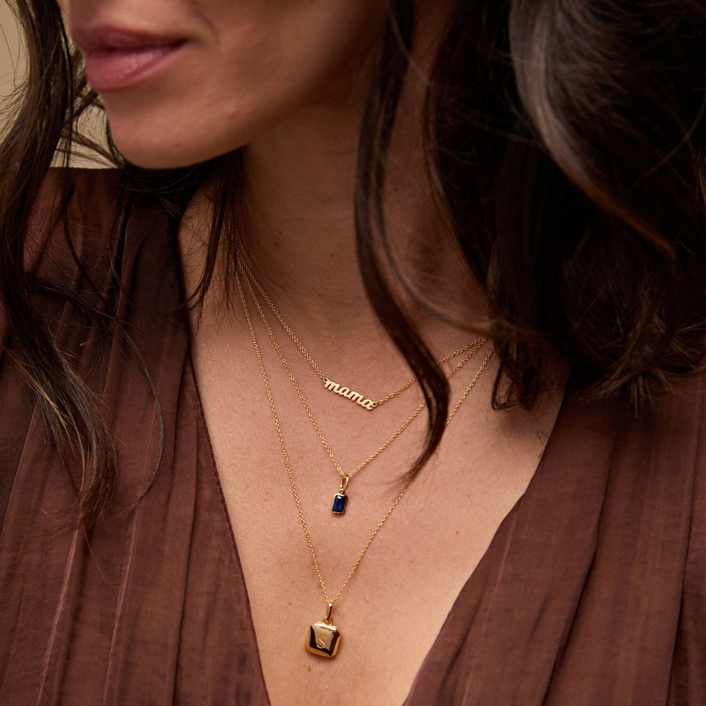 Square Mini Locket Necklace with Pavé Jump Ring