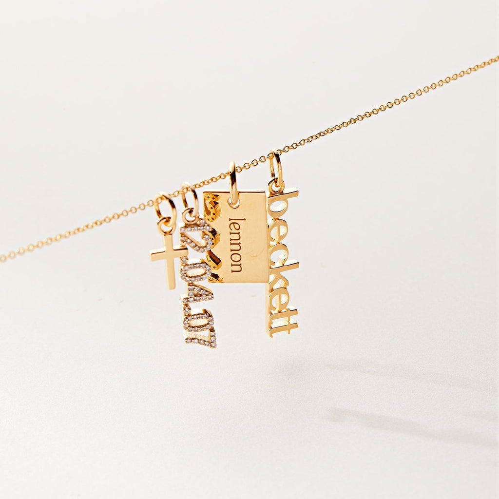Gold Pavé Date Necklace