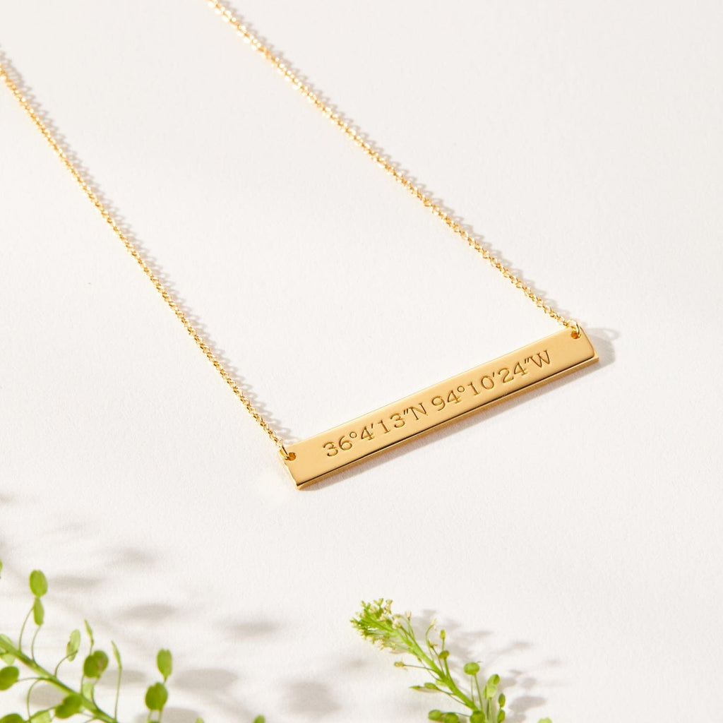 Gold Skinny Bar Necklace