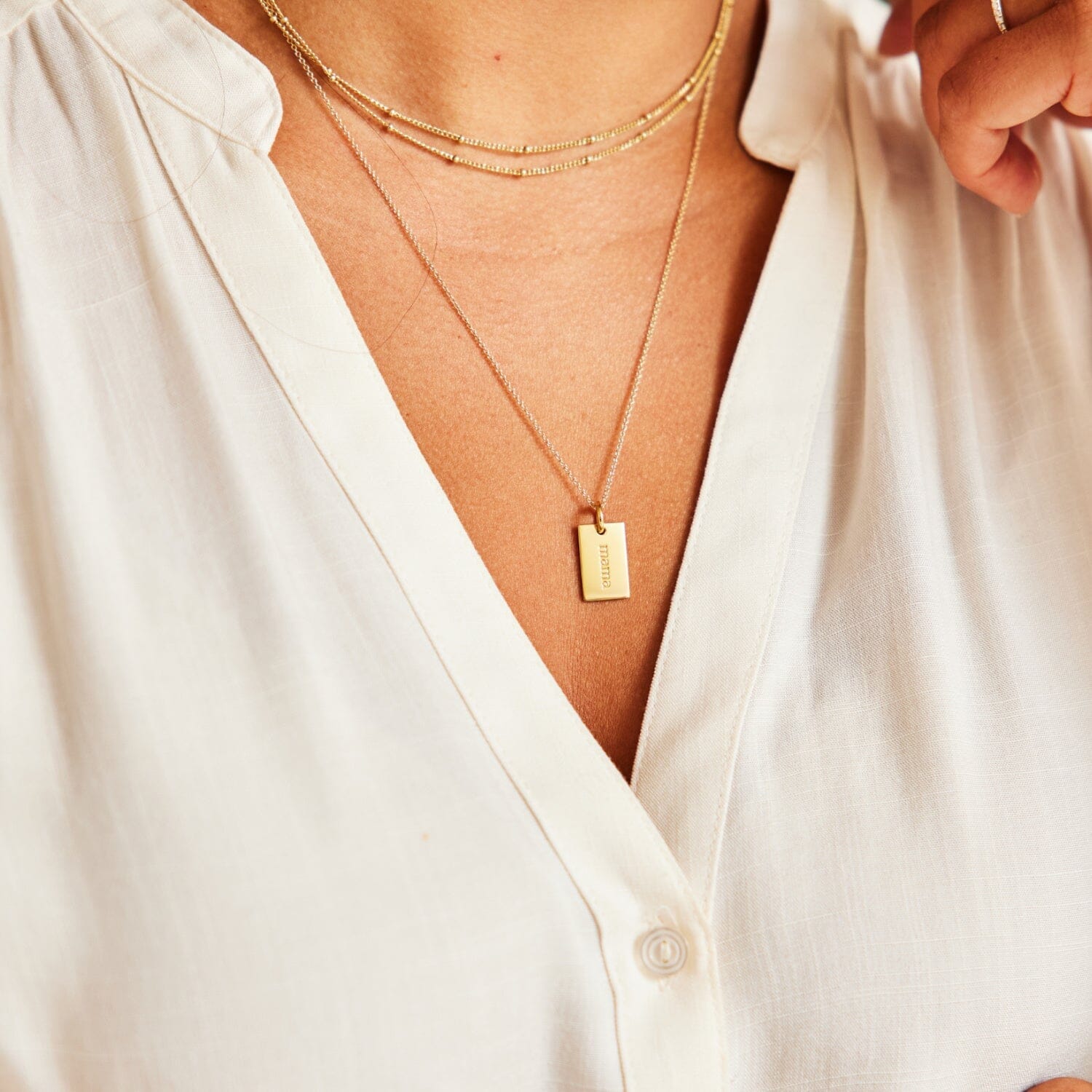 Mama Mini Dog Tag Necklace