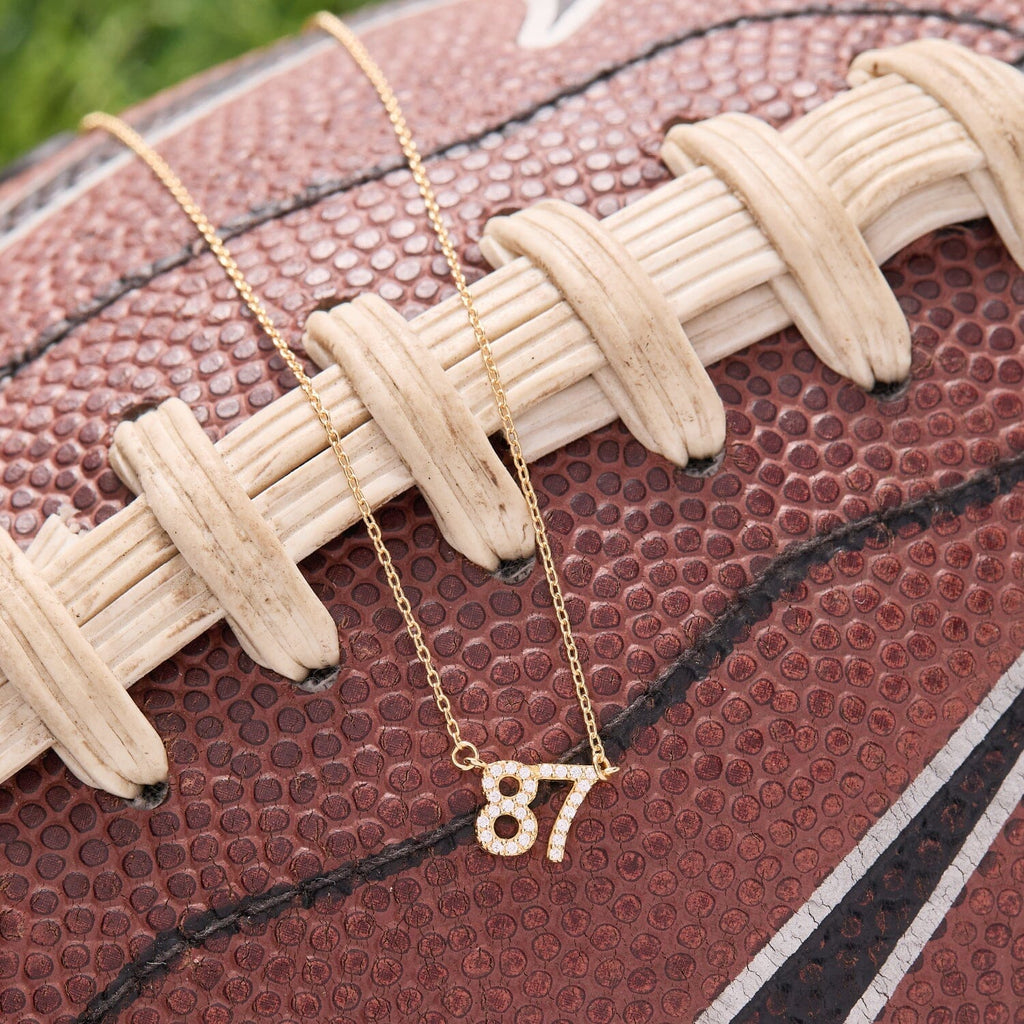 Pave Number Necklace