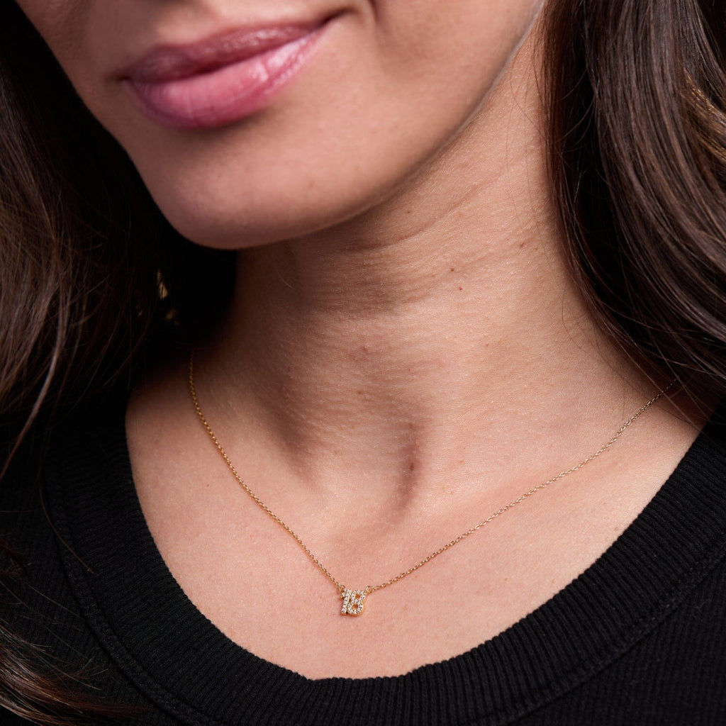 Pave Number Necklace