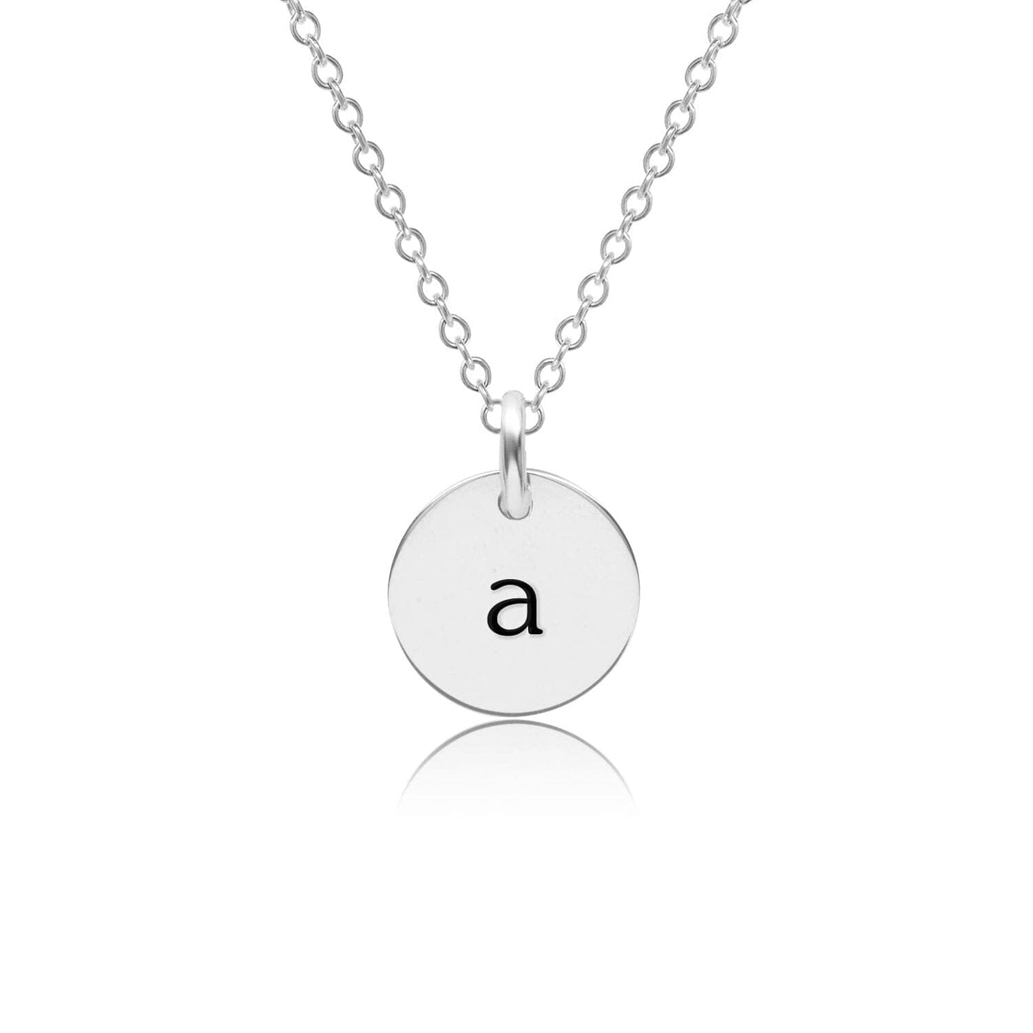 Mini Initial Circle Tag Necklace - Lowercase