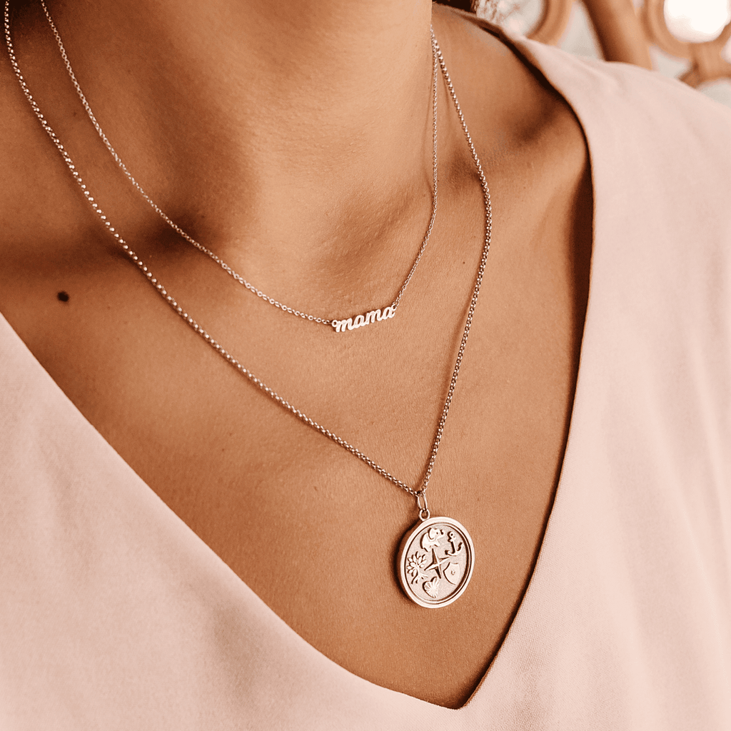 Sterling Silver Reflection Coin Pendant Necklace