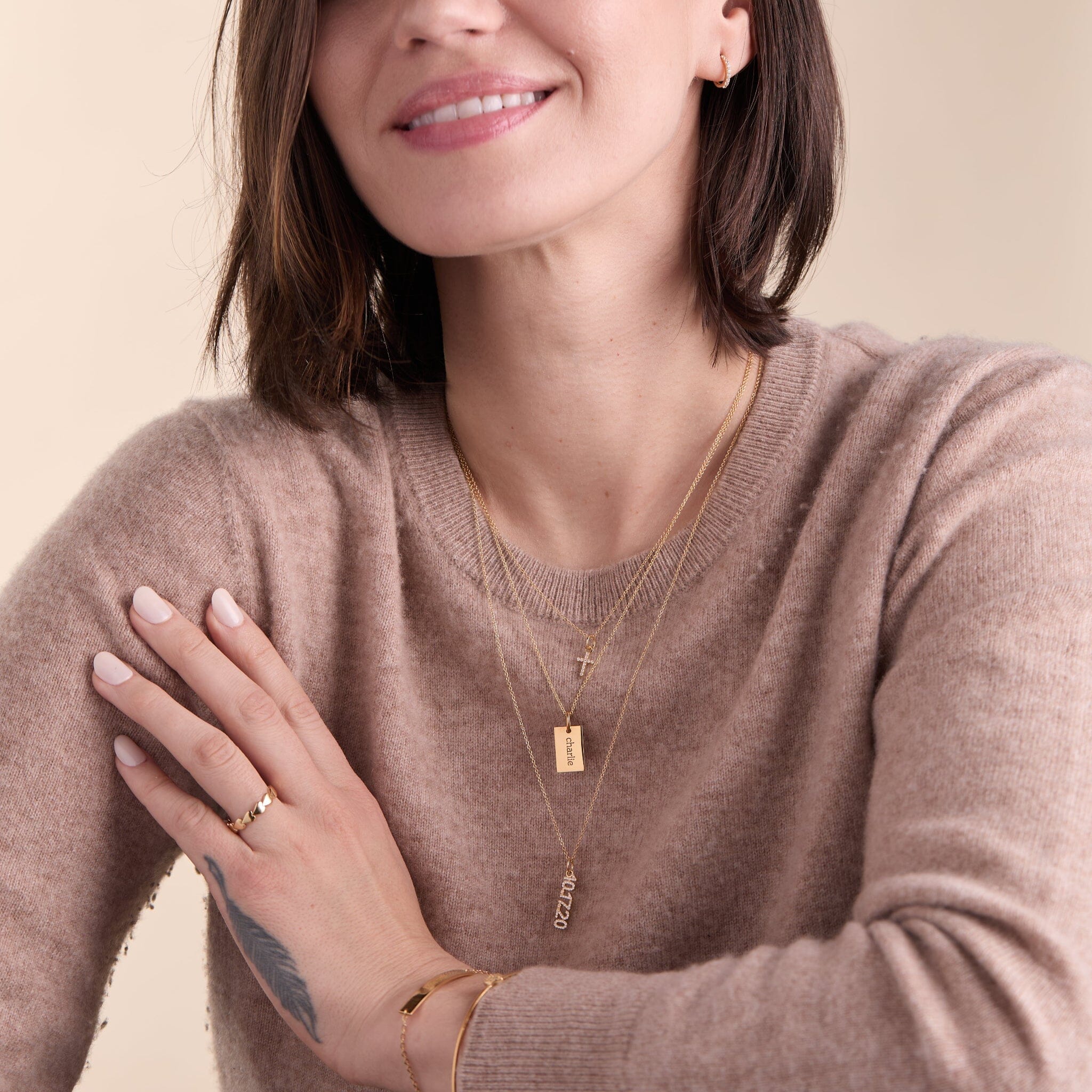 Pavé Vertical Date Necklace