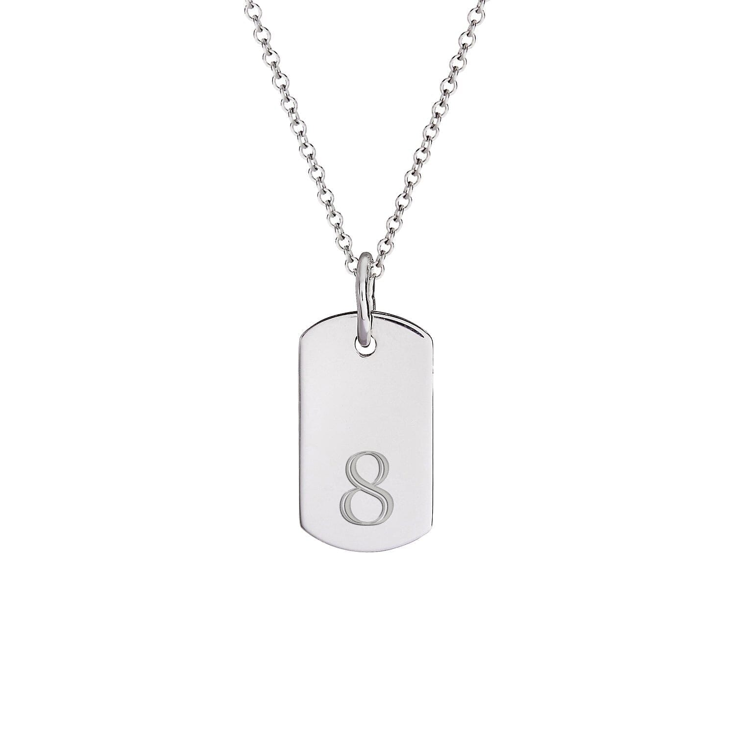 Rounded Mini Dog Tag Number Necklace
