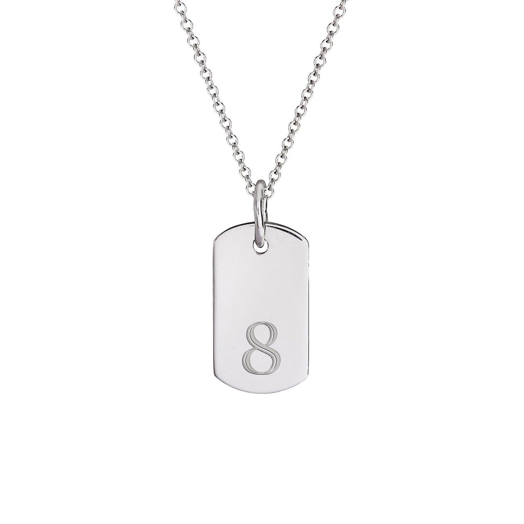 Rounded Mini Dog Tag Number Necklace