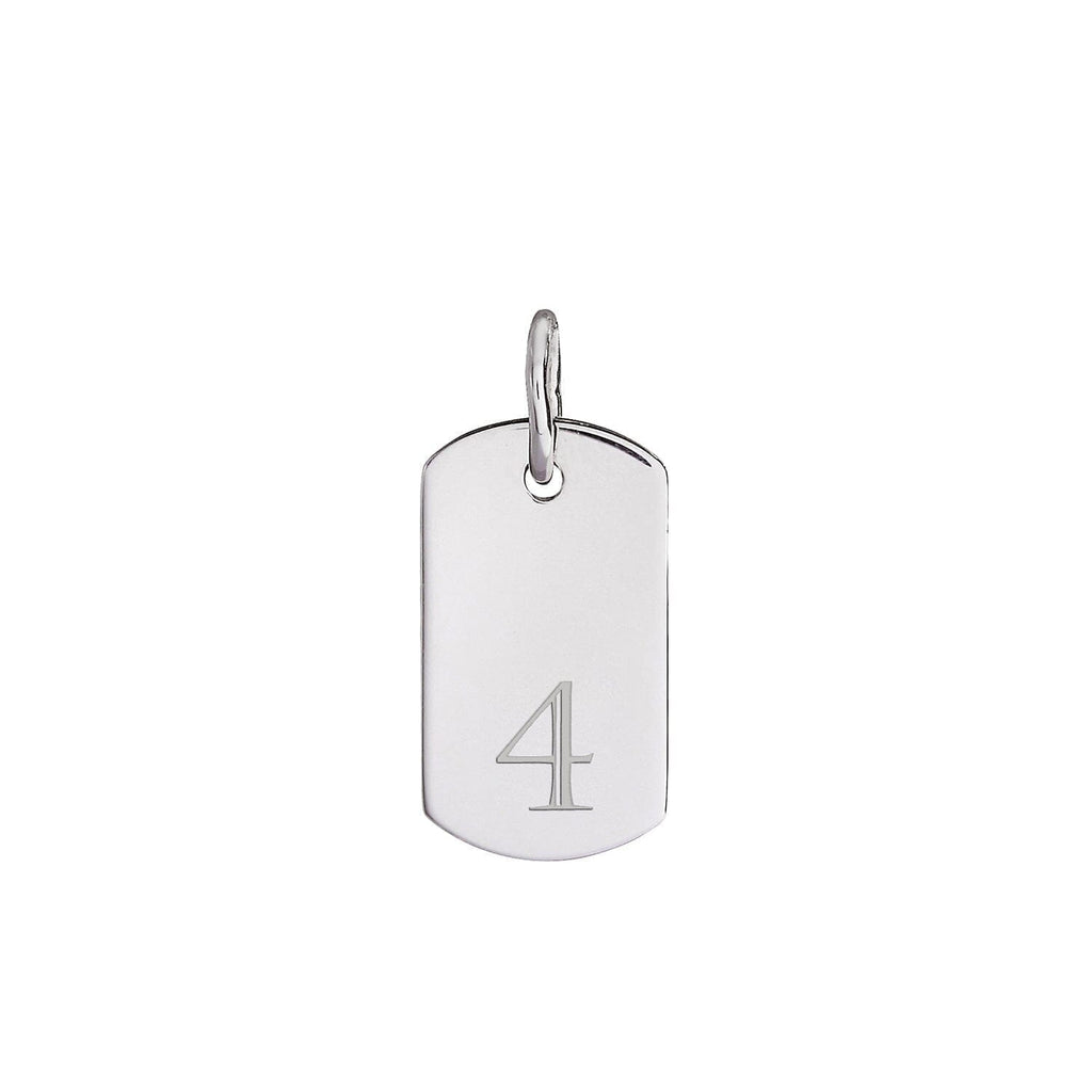 Rounded Mini Dog Tag with Number