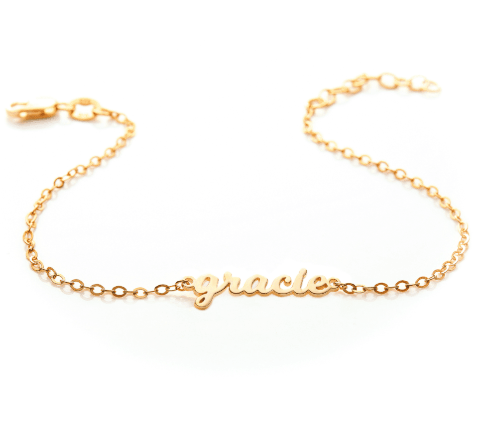 Script Nameplate Chain Bracelet