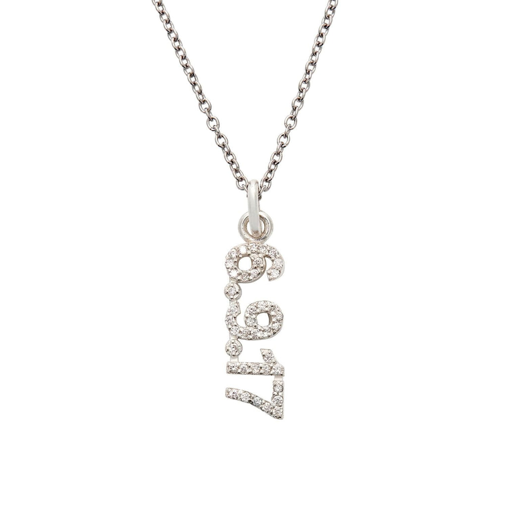 14k Gold Pavé Diamond Date Necklace