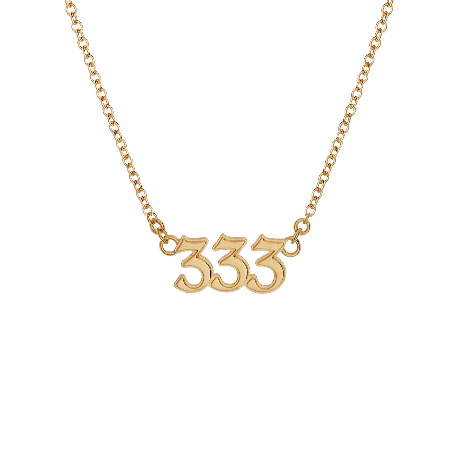 Angel Number Necklace 14K Yellow Gold Adjustable 14 16 333 Personalized Necklace Gifts for Moms Tiny Tags