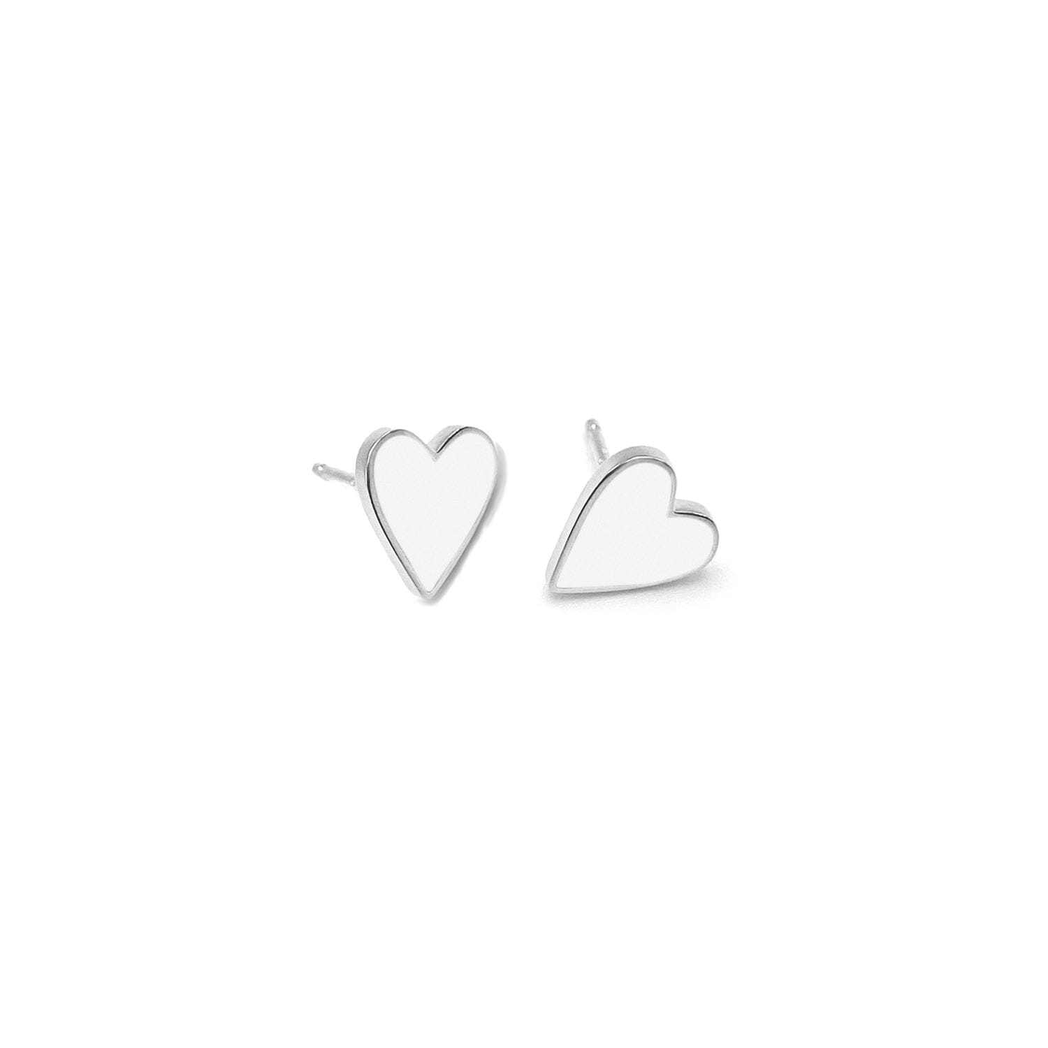 Enamel Heart Stud Earrings