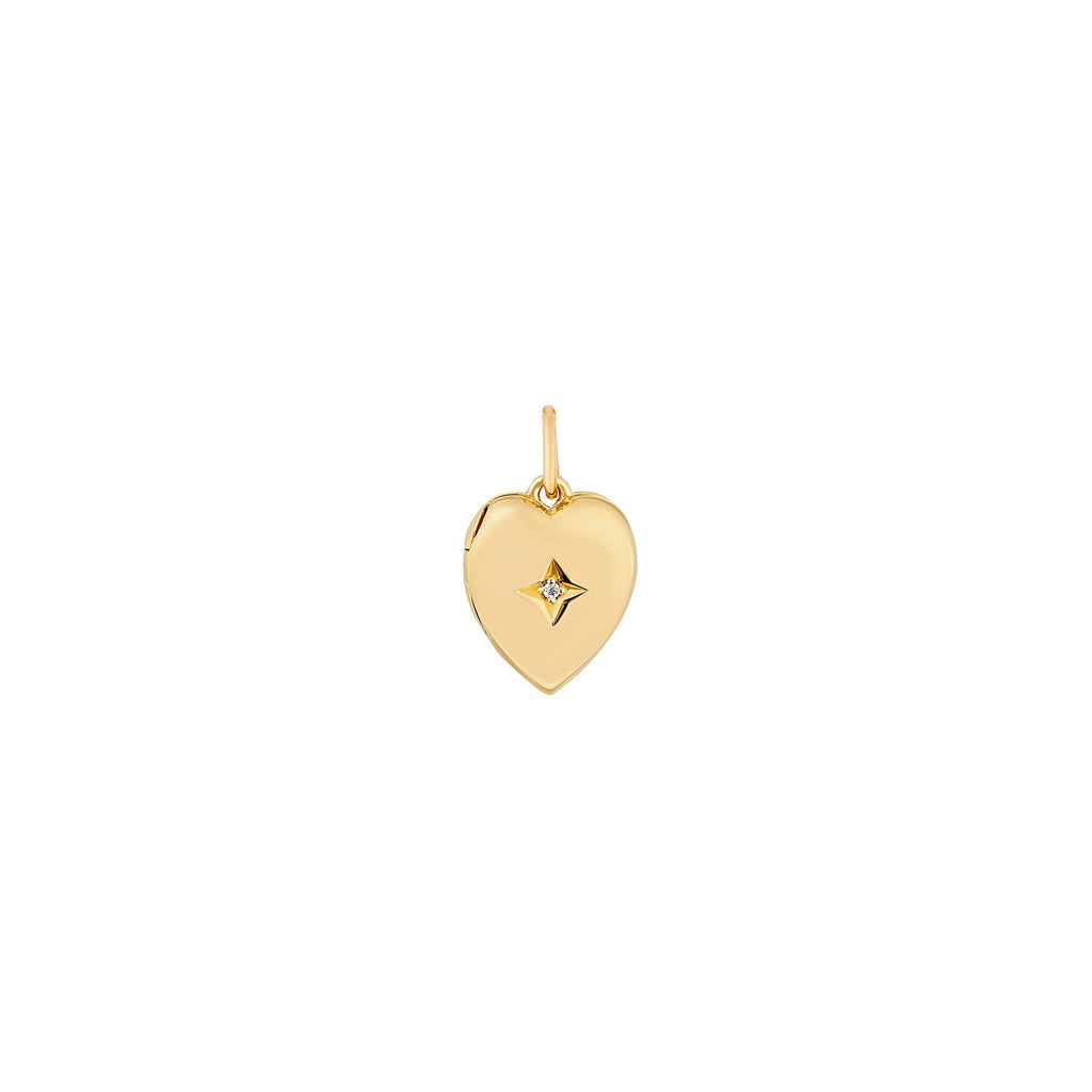 14k Gold Heart Mini Locket Charm
