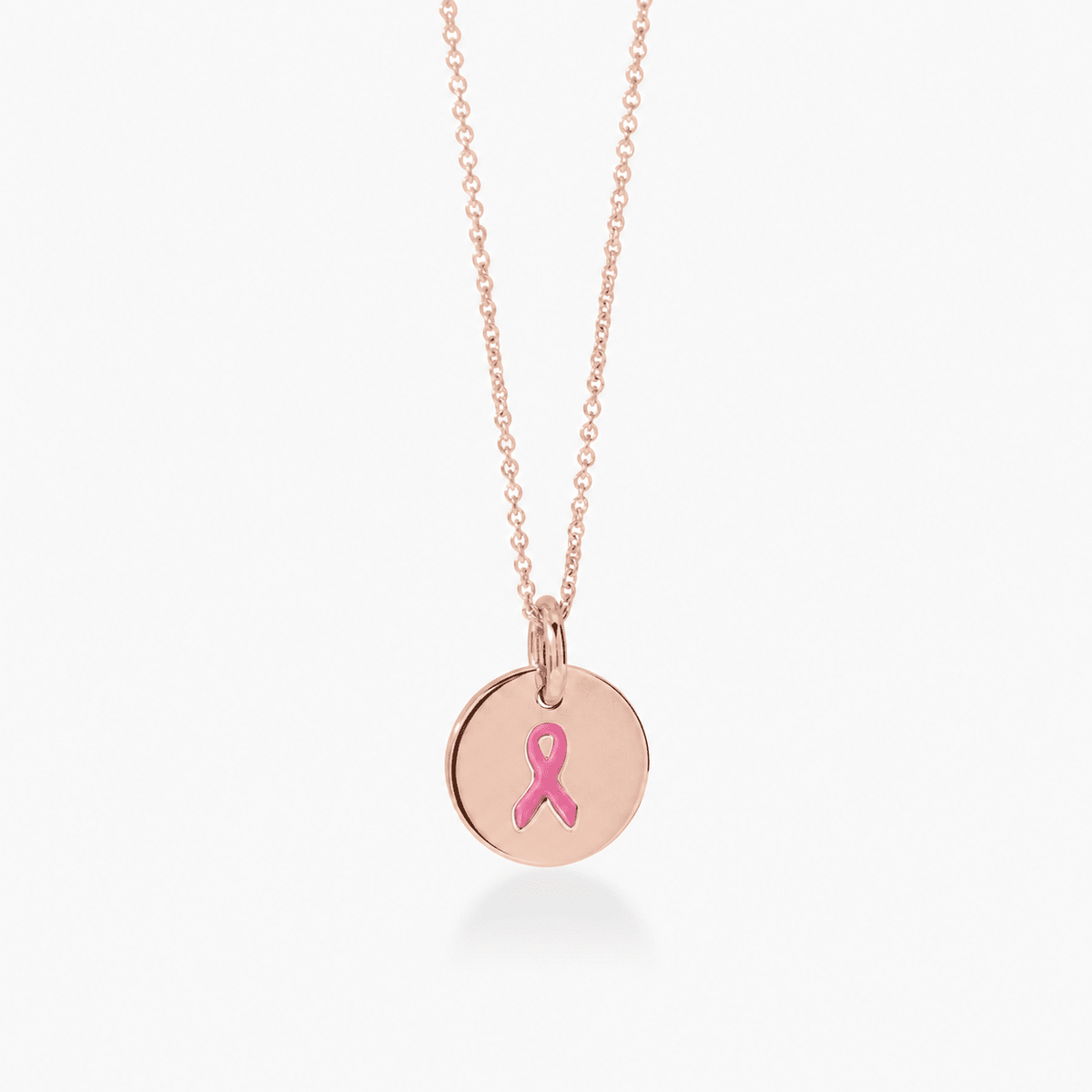 Breast Cancer Ribbon Circle Necklace